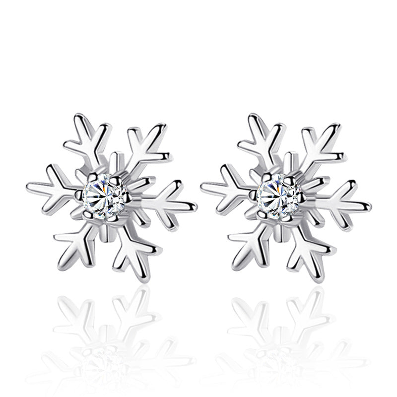 YWM S925 Sterling Silver Ice Snowflake Earrings Fashion Korean Ear Line Exquisite Small Fresh Jewelry Tassel Earrings for Women