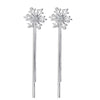 YWM S925 Sterling Silver Ice Snowflake Earrings Fashion Korean Ear Line Exquisite Small Fresh Jewelry Tassel Earrings for Women