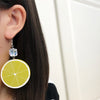 YWM S925 Sterling Silver Lemon Earrings Jewelry Summer Small Fresh Fruit Earrings Korean Version Drop Earrings Yellow Color