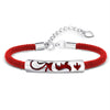 YWM Strand Bracelets 925 Sterling Silver Hollow Tube Dragon and Phoenix Red String Bracelet Chinese Style Jewelry for Women Men