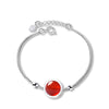 YWM Strawberry Crystal Box Chain Bracelet 925 Sterling Silver Natural Crystal Moonstone Silver Jewelry for Women Girls