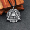YWSHK Freemason Demon Eye Men's Necklace Pendant Letter Chain Meaning Never Lose Faith Believe Your Self Punk Jewelry