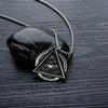 YWSHK Freemason Demon Eye Men's Necklace Pendant Letter Chain Meaning Never Lose Faith Believe Your Self Punk Jewelry