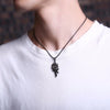 YWSHK Rinhoo Men's Punk Dragon Flame Titanium Stainless Steel Cool Leather Chain Pendant Necklace Men's Charm Necklace Jewelry