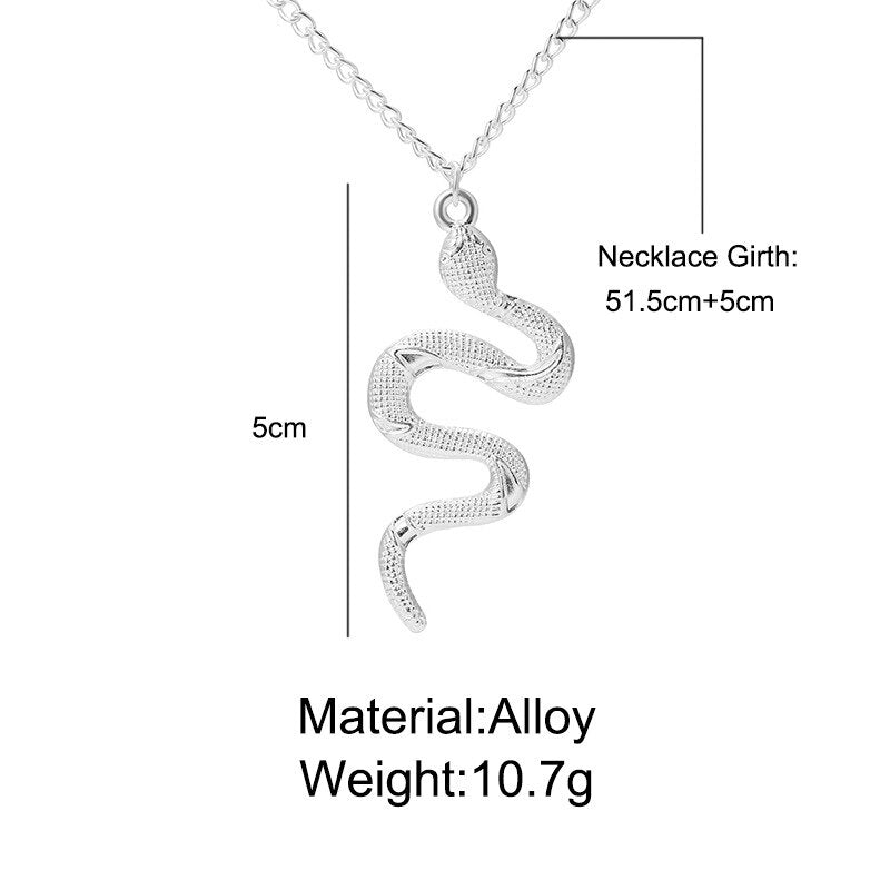 YWZIXLN 2021 Trend Elegant Jewelry Punk Snake Pendant Necklace Golden Silver Color Unquie Men Women Necklace N0185