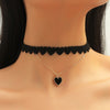 YWZIXLN Bohemia Classic Gothic Tattoo Black Lace Choker Necklace With Black Heart Pendant  Jewelry For Women Gift N0115