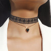 YWZIXLN Bohemia Classic Gothic Tattoo Black Lace Choker Necklace With Black Heart Pendant  Jewelry For Women Gift N0115