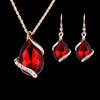 Fashion Wedding Bridal Women Jewelry Teardrop Necklace Gold-color Costume Accessories Crystal Dangle Pendant Necklaces