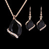 Fashion Wedding Bridal Women Jewelry Teardrop Necklace Gold-color Costume Accessories Crystal Dangle Pendant Necklaces