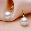 Real Natural Freshwater Pearl Drop Earring Wedding Bridal Jewelry Women Gold-color White Pearl Perlas Dangle Earrings