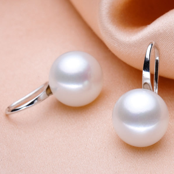 Real Natural Freshwater Pearl Drop Earring Wedding Bridal Jewelry Women Gold-color White Pearl Perlas Dangle Earrings