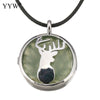 Unisex Cord Rope Choker Pendant Necklace Deer Leaf Hollow Locket Rose Opal Turquoises Malachite Quartz Christmas Necklaces