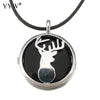 Unisex Cord Rope Choker Pendant Necklace Deer Leaf Hollow Locket Rose Opal Turquoises Malachite Quartz Christmas Necklaces