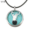 Unisex Cord Rope Choker Pendant Necklace Deer Leaf Hollow Locket Rose Opal Turquoises Malachite Quartz Christmas Necklaces