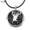 Unisex Cord Rope Choker Pendant Necklace Deer Leaf Hollow Locket Rose Opal Turquoises Malachite Quartz Christmas Necklaces