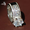 Fashion Princess Cut Huge 4.6CT White Zircon Silver Color Engagement Rings wedding Rings Party Rings