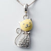 925 Sterling Silver Cat Necklace Pendant W Chain Halloween Party Jewelry Decors Birthd Gifts Women Girls Daughters HN02