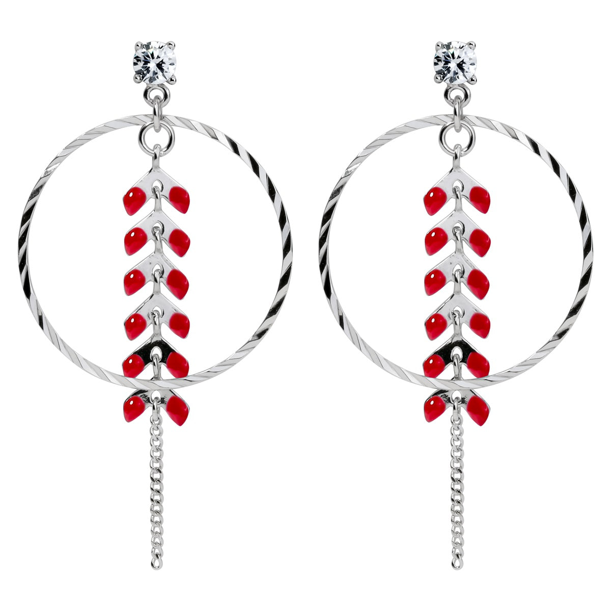 925 Sterling Silver Flower Leaf Dangle Long Earrings Enamel CZ Fine Jewelry Birthd Gift Women Mom Her Dropshipping HE51