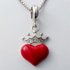 925 Sterling Silver Heart Crown Necklace Pendant W Chain Birthd Party Jewelry Gifts for Women Girls Her Girlfriend HN03
