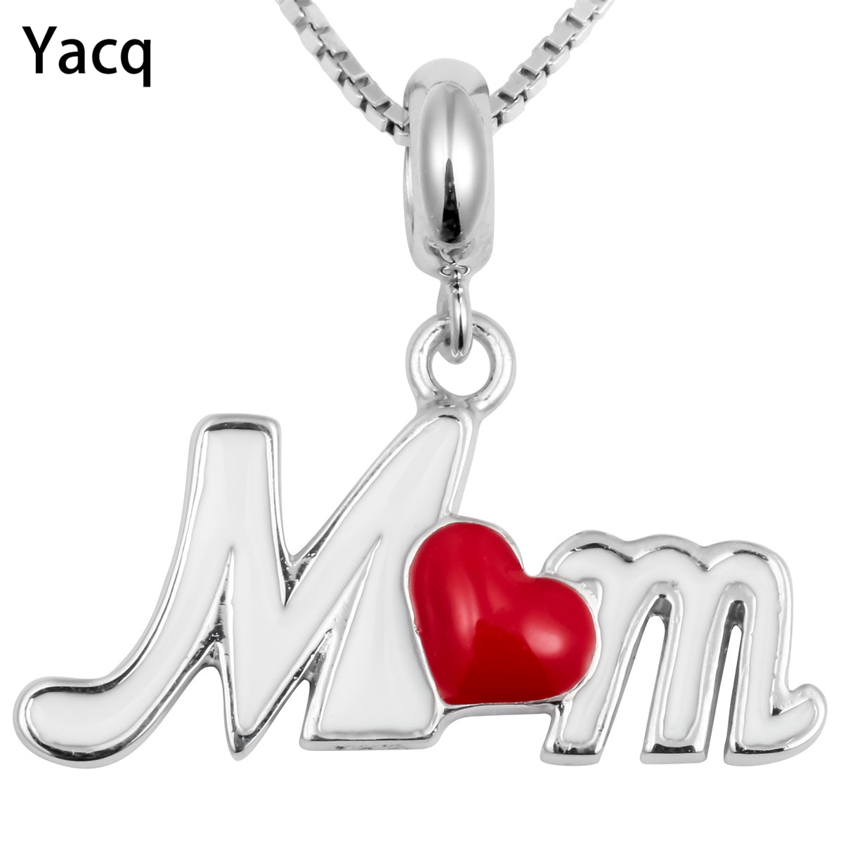 925 Sterling Silver Mom Letter Heart Necklace Pendant Chain Jewelry Mothers D Gifts for Women Wife Mom HN24 Dropshipping