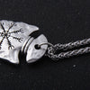 Yage Stainless Steel Chain with Viking Rune "Aegishjalmr" spear pendant necklace as men gift