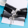 Yanqueens 6 Pcs/pack Black Lace Leather Velvet strip Choker Necklace Torques Collar  Women Statement Jewelry Chocker