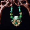 Yanting Ethnic Short Choker Necklaces For Women Vintage Copper Alloy Flower Handmade Necklace With Natural Stone Aventurine 0110