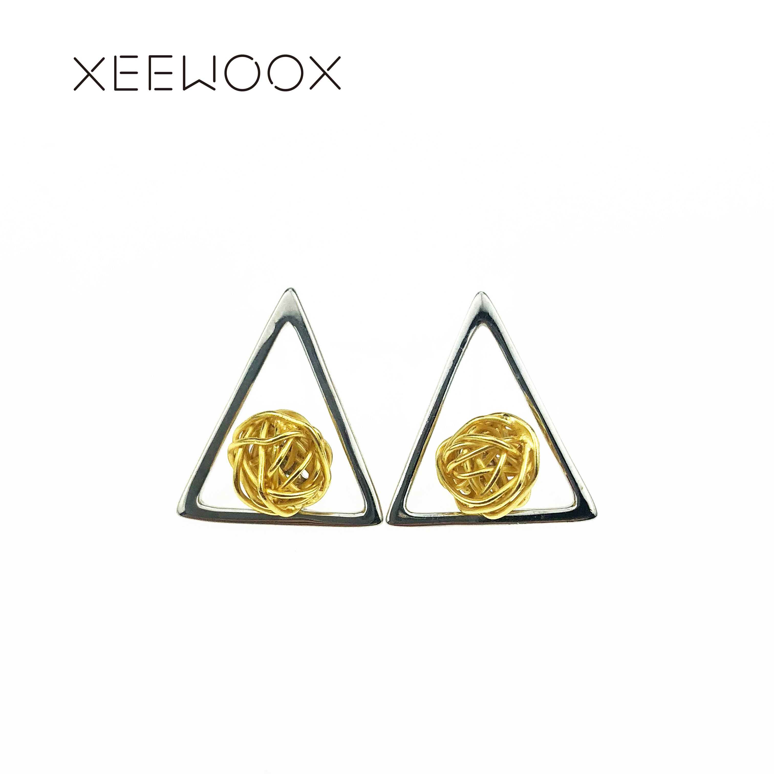 Yarn Ball Geometric Minimalist Stud Earrings 925 Sterling Silver Fine Jewelry Gift Fashion Week New Designer