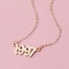 Year Number Alloy Necklaces for Women Birthday Gift From 1991 To 2005 Female Pendant Necklace Jewelry Factory Outlet