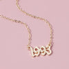 Year Number Alloy Necklaces for Women Birthday Gift From 1991 To 2005 Female Pendant Necklace Jewelry Factory Outlet