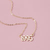 Year Number Alloy Necklaces for Women Birthday Gift From 1991 To 2005 Female Pendant Necklace Jewelry Factory Outlet