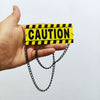 Yellow Caution Card Pendant Necklace for Women Men Acrylic Letter Stripe HipHop Rock Gift Jewelry Accessories