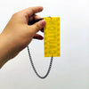 Yellow Caution Card Pendant Necklace for Women Men Acrylic Letter Stripe HipHop Rock Gift Jewelry Accessories