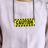 Yellow Caution Card Pendant Necklace for Women Men Acrylic Letter Stripe HipHop Rock Gift Jewelry Accessories