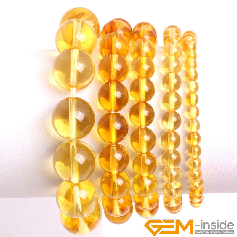 Yellow Citrines Bracelet Natural Stone Bracelet DIY jewelry bracelet gift Lucky stone for Taurus, Gemini and Virgo