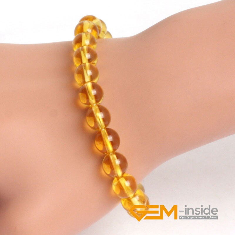 Yellow Citrines Bracelet Natural Stone Bracelet DIY jewelry bracelet gift Lucky stone for Taurus, Gemini and Virgo