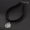 Yennefer Black Leather Choker Medallion Pendant Necklace Wizard 3 Wild Hunt Game Jewelry Gothic Necklace Women Party Cosplay