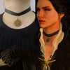 Yennefer Black Leather Choker Medallion Pendant Necklace Wizard 3 Wild Hunt Game Jewelry Gothic Necklace Women Party Cosplay