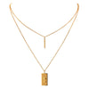 Yhpup Fine Chain Geometric Pendant Portrait Necklace Stainless Steel 18 K Jewelry Trendy Square Chain Collar Necklace