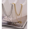 Yhpup Heart Lock Layered Pendant Necklace Trendy Golden Metal Texture Copper Choker Necklace for Women ожерелье 2022