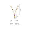 Yhpup Stainless Steel Horns Pendant Necklace Exquisite Colorful Enamel Double Layered Jewelry Collar Necklace Party Gift 2022