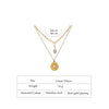 Yhpup Statement Round North Star Layered Pendant Necklace for Women Golden Stainless Steel Natural Pearl Chain Collar Necklace