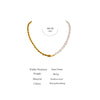 Yhpup Waterproof 316 Stainless Steel Natural Pearl Necklace  Chain Collar Necklace 18 K Metal Gold Jewelry 2021 Women