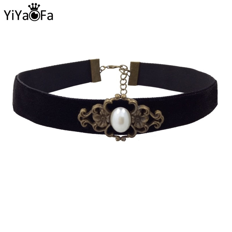YiYaoFa Choker Necklace Gothic Jewelry Vintage Lace Necklace & Pendant Women Accessories False Collar Statement Necklaces DD-08