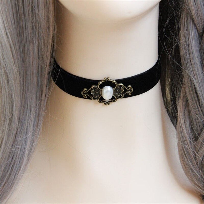 YiYaoFa Choker Necklace Gothic Jewelry Vintage Lace Necklace & Pendant Women Accessories False Collar Statement Necklaces DD-08