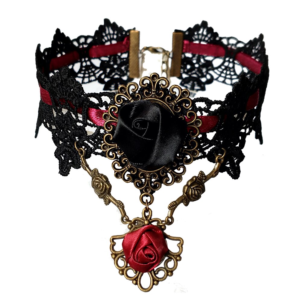 YiYaoFa False Collar Vintage Choker Necklace Handmade Lace Necklace Pendant for Women Accessories Lady Party Jewelry GN-127