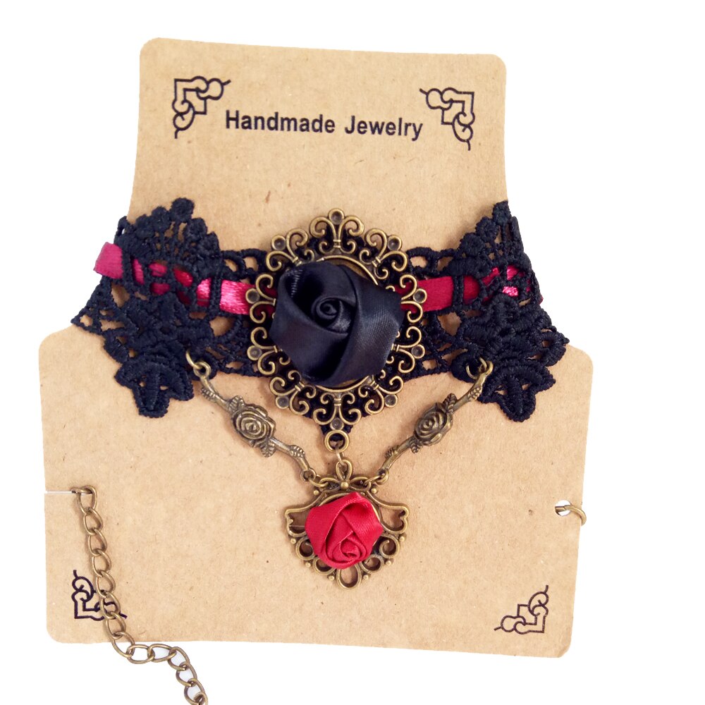 YiYaoFa False Collar Vintage Choker Necklace Handmade Lace Necklace Pendant for Women Accessories Lady Party Jewelry GN-127