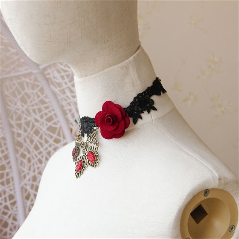 YiYaoFa Gothic Jewelry Choker Necklace For Women Accessories Vintage Lace Necklace & Pendant Collar Statement Necklace GN-100