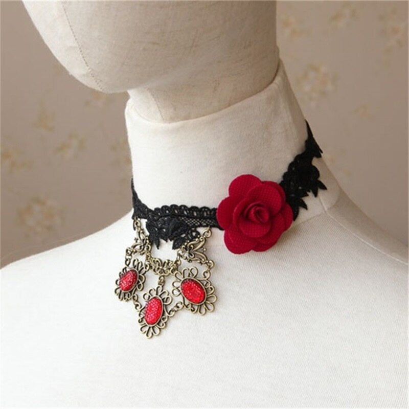 YiYaoFa Gothic Jewelry Choker Necklace For Women Accessories Vintage Lace Necklace & Pendant Collar Statement Necklace GN-100