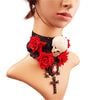 YiYaoFa Halloween Skull Lace Choker Necklace for Women Accessories Skeleton Cosplay Jewelry Necklace Collar Party Jewelry Y469